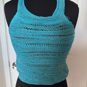 Nasty Gal Metallic Knit Halter Top (with defects)
